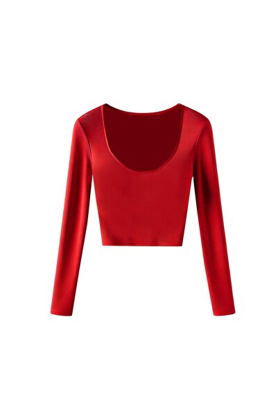 Due Stelle Red Crop Long Sleeve