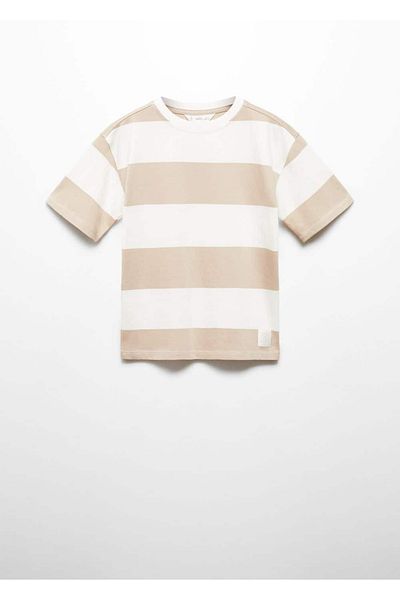 MANGO Kids Tricou Bej Pentru Copii