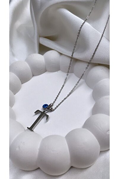 Accessories Çelik T Harfli Kolye Gümüş Renk