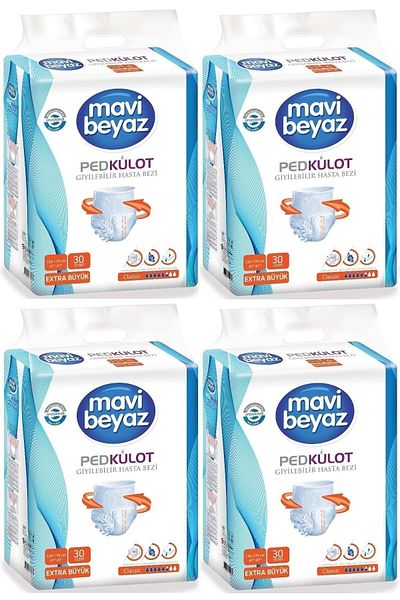 Mavi beyaz Pad Absorbent Panty Patient Diapers Xl Extra Large 120 Pieces