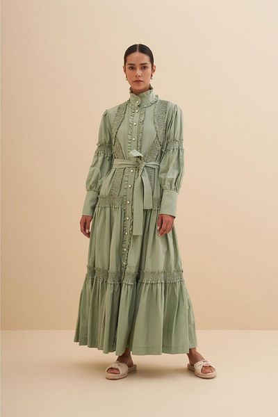 FUSHYA Pearl Detailed Gathered Dress