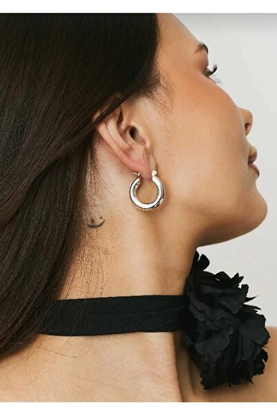 BİOFİSTORE Kadın Gümüş Halka Küpe 2.5x2.5cm