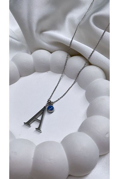 Accessories Steel Letter A Necklace Silver Color