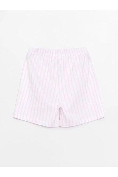 LC Waikiki Set de pijamale pentru fete cu mânecă scurtă în dungi pentru guler cămașă pentru copii, cu pantaloni scurți