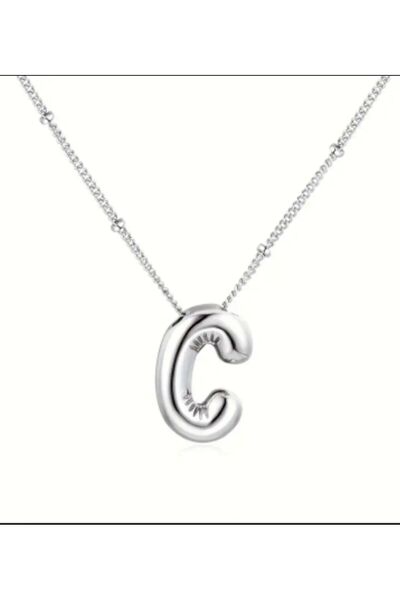 BİOFİSTORE قلادة بالون حرف C - فولاذ 316 لتر، للنساء والرجال