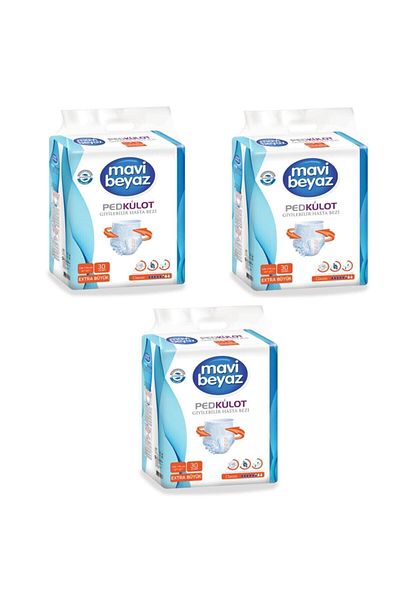 Mavi beyaz Pad Panties Adult Patient Diapers Extra Large Size-x Large 30 Pieces 3 Packs 90 Uses