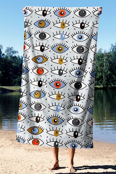 Sozakko Blue Eyes V5 - Beach Towel