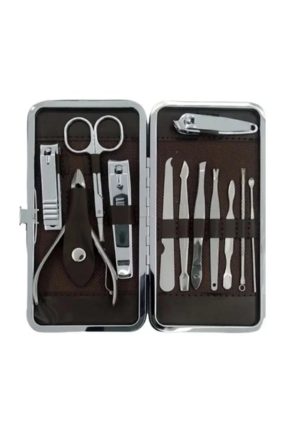 OnlyTech مجموعة مانيكير وباديكير مكونة من 12 قطعة - مقص أظافر مع حقيبة ومبرد ...