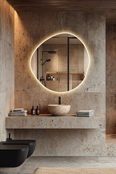 Mirze Life 70cm Led Işıklı Dekoratif Banyo Aynası, Gün Işığı Ledli Banyo Aynası