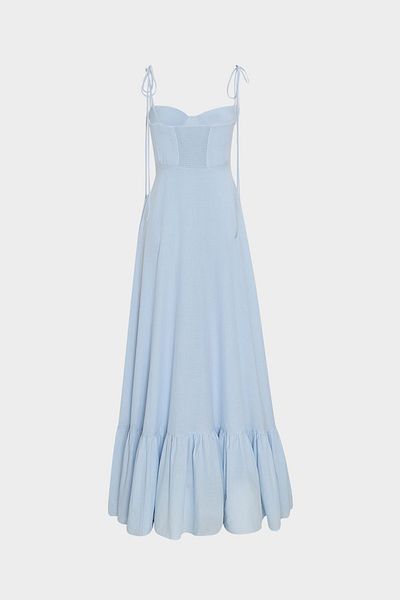 Açelya Okcu Strappy Voile Maxi Women's Dress - Premium Ruffle Detail