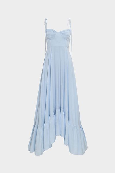 Açelya Okcu Strappy Voile Maxi Women's Dress - Premium Ruffle Detail