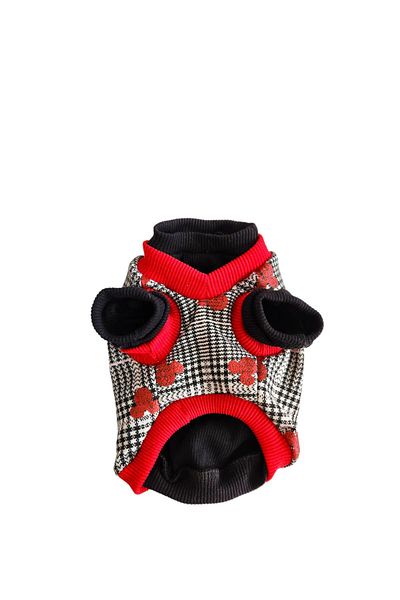 atelyu cat dog clothes plaid jumpers sweatshirt double set