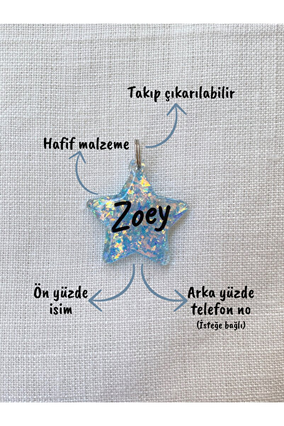 VenüsTakı Yıldız Şeklinde Kedi/ Köpek- İsimliği/ Künyesi