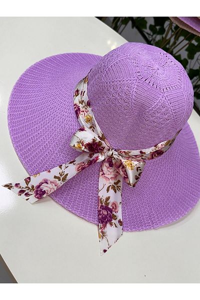 AYSBUTK Lilac Straw Hat - For Beach
