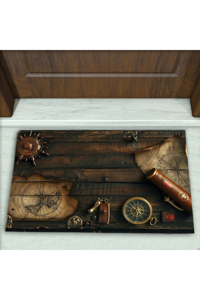 Colorix Carpet Korsan Desenli Dekoratif Kapı Önü Paspası No: 1796