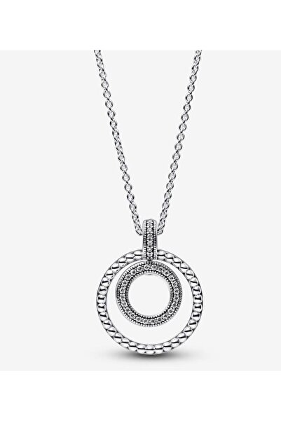 Lines Bijuteri 925 Ayar Gümüş Signature Pavé Ve Boncuk Detaylı Modern Şık Kolye