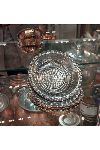 Bakır Center Copper Snack Holder Copper Breakfast Set 6 Pieces Breakfast Copper Nuts Small Size