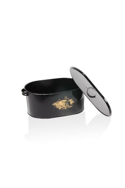 Bestofhome Black Italian Style Metal Bread Bowl Bread Box