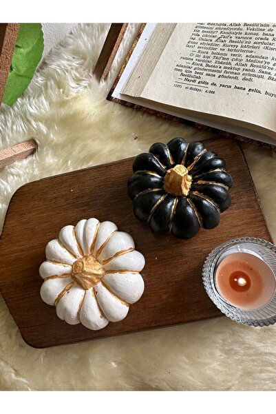 evdeki atölyem 2’li Siyah Beyaz Kabak biblo dekorasyon