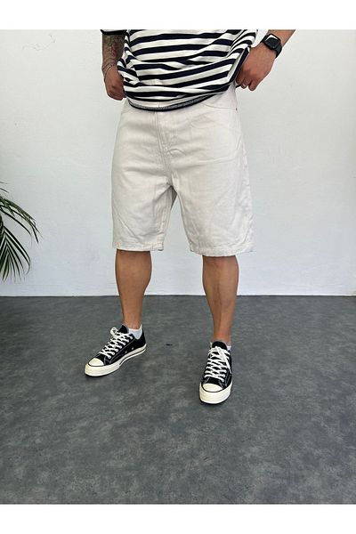 Oliggopol Ανδρικό λευκό τζιν τζιν Capri Comfortable Fit Premium φαρδύ
