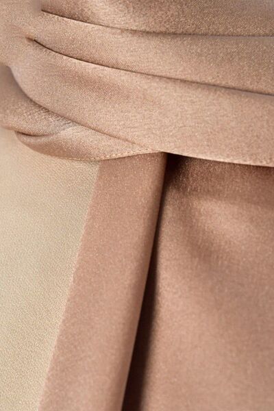 İSTANBULSTYLEMODA Βραδινό φόρεμα Janjan Color Satin - Chiffon Işıl Wrap, Ανοιχτό καφέ, 185x70 - Shawl2315