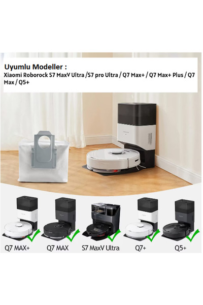 Ozemtek Συμβατό με Roborock Q7 Max Q7 Max Plus Ανταλλακτικό σετ σακούλας σκόνης, βούρτσας, φίλτρου Hepa-7 τεμάχια
