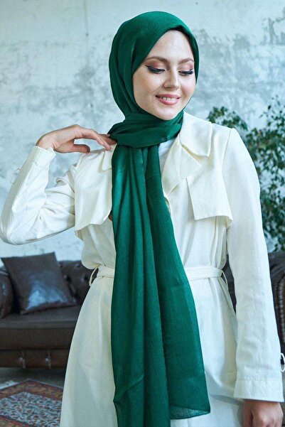 İSTANBULSTYLEMODA Rochie de seara din sifon verde smarald cu textura din sati...