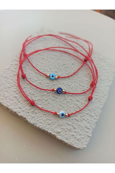 TREND 3-Piece Evil Eye Beaded String Bracelet Set - Gift, Friendship and Bracelet