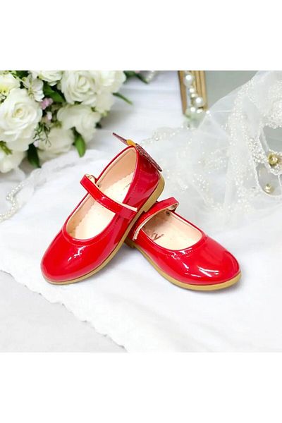 PATİK BEBE Red Butterfly Patterned - Orthopedic Ballerina Girl