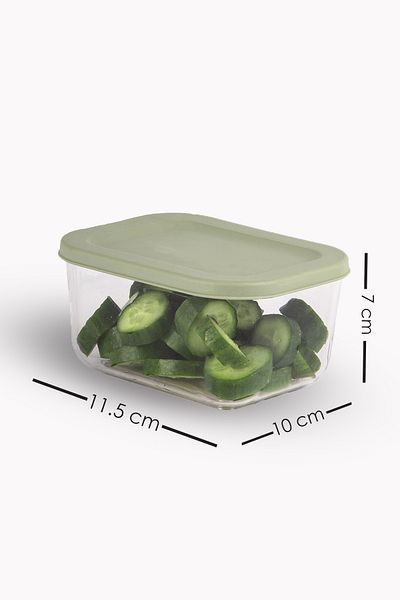 Lizzy 6-Piece Soft Colored Acrylic Breakfast Storage Container - Leak Proof Lid, 370 ML