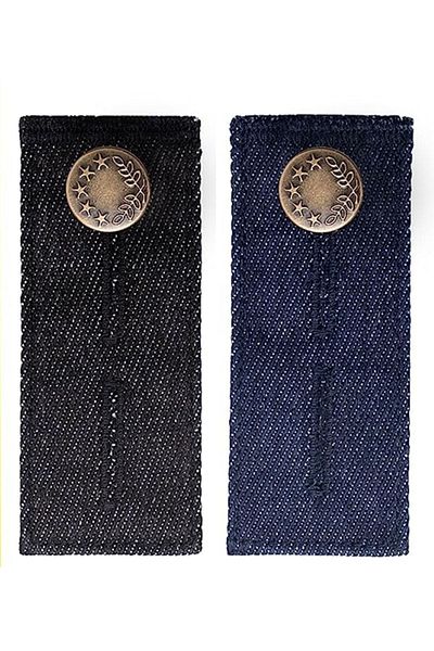 a02teks Trousers Skirt Jeans Waist Extender Belt Button 2 pieces