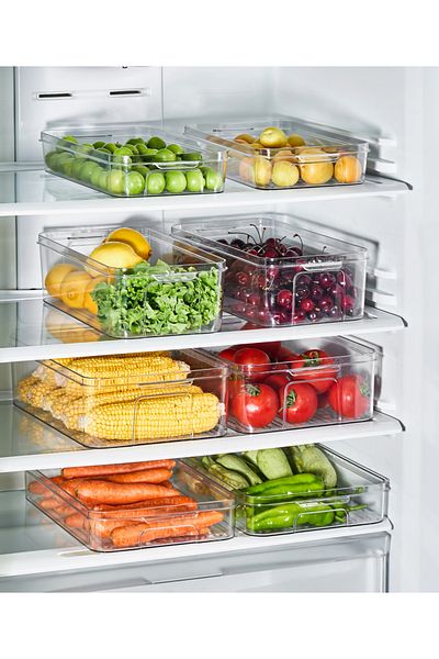 Eva Mia Frossa 4X Pieces Refrigerator Organizer - 3Lt Storage Container and Food Container