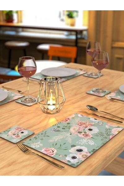 Uzzy Co. مجموعة مكونة من 4 قطع من أدوات المائدة الأمريكية ذات قاعدة الفلين وق...