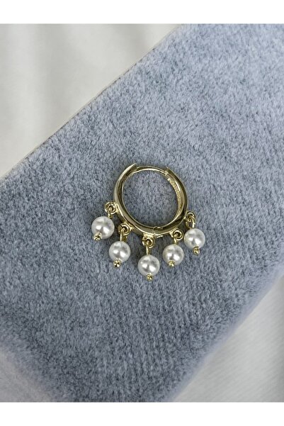 denizden silver Tekli Gümüş Inci Küpe