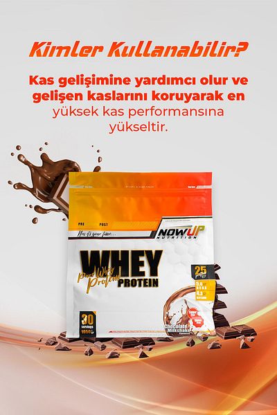 NOWUP NUTRITION Whey Protein 1.080 Gr – Chocolate & Milkshake Flavored Protein Powder - 30 Servings