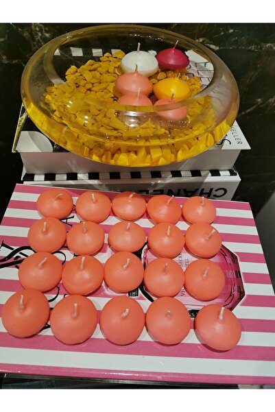 iv candles İV candles Homedecor Minimal 30 Adet Somon Rengi Suda Yüzen Mum