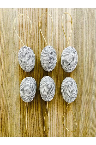 FEDA İSTANBUL Magnetic Curtain Latch Rope Wrapped Set of 6