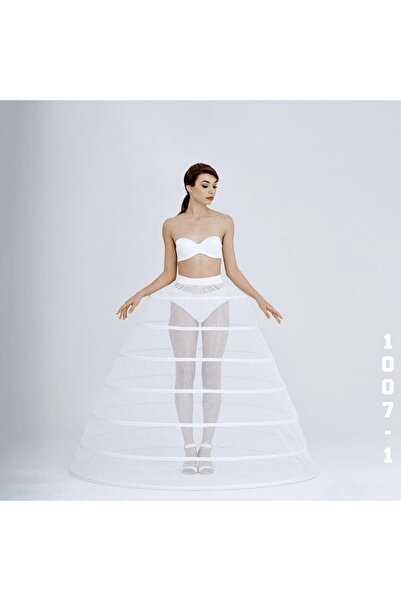 jupon Kadın Kırık Beyaz 7 Telli Farbasız En Geniş Prenses Etek Tarlatan 1007-1