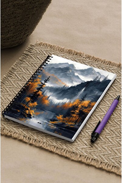 kutuTR 100 Sheets Striped Forest Wooden MDF Cover Vip Modelist Notebook - 15x21, 80gr/m2 Ç516