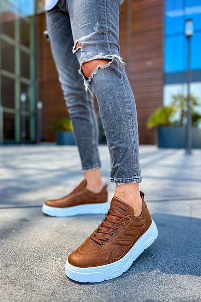 BZ Moda Cronus B105 Orthopedic ανδρικά αθλητικά παπούτσια - Casual Skin, Tan Sports Shoes