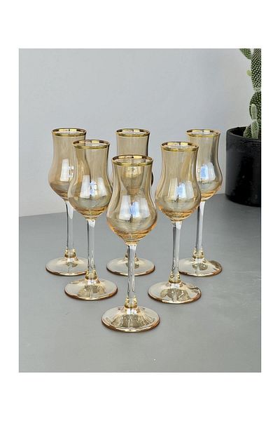 Paşabahçe Grappa Honey Luster Set of 6 Coffee Glasses