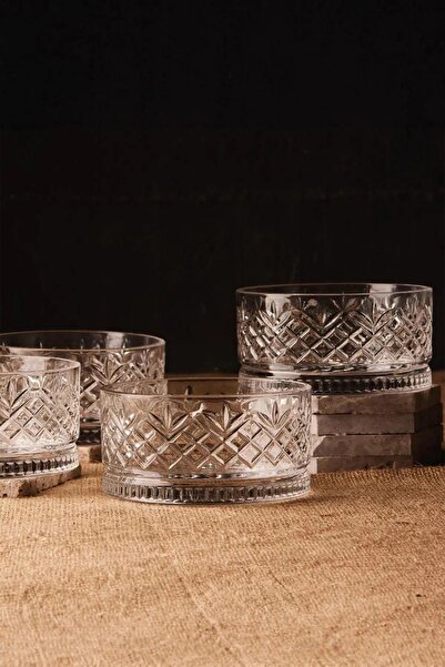 Paşa Cam Perotti Melony Bowl - 220ml Set of 4, Glass Bowl and Snack Bowl Smal...