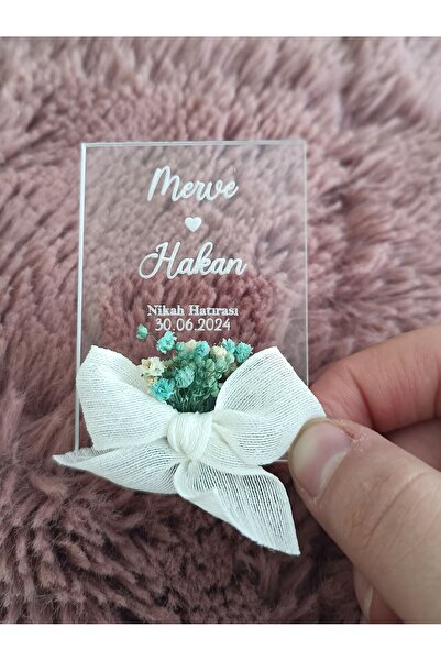 şeyma lazer Şeffaf Pleksi Nişan Nikah Söz Magneti 20 li