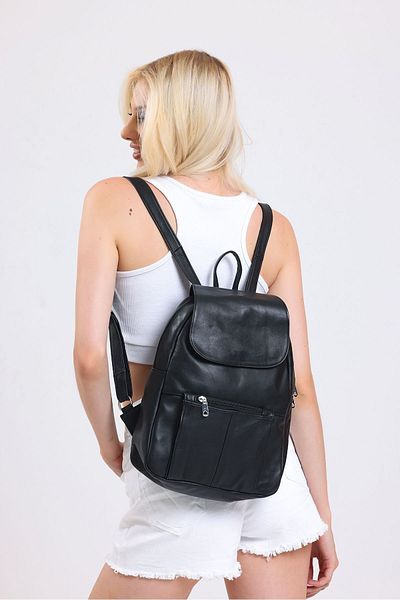 fubileather Star One Genuine Leather Backpack Lightweight and Soft Textured