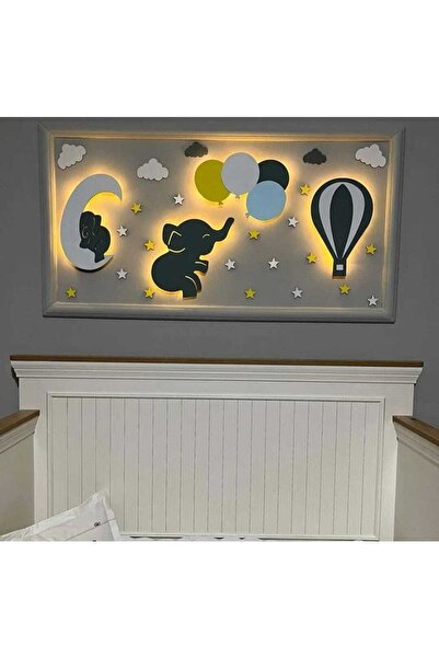 ARSERGROUP Ahşap Dekoratif 4'lü Gece Lambası Ledli Aydınlatma