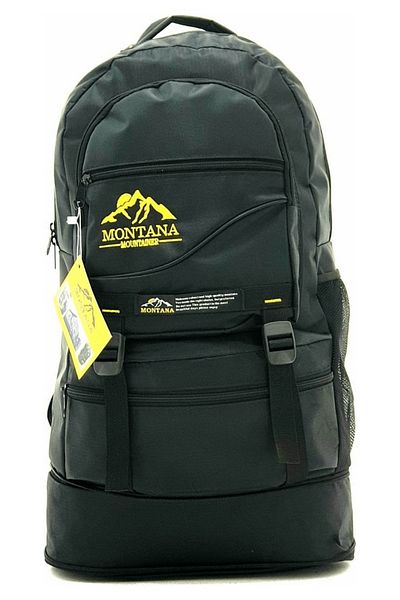MONTANA Rucsac Mountainer 55+10 litri, negru, rezistent la apă, cu mai multe compartimente