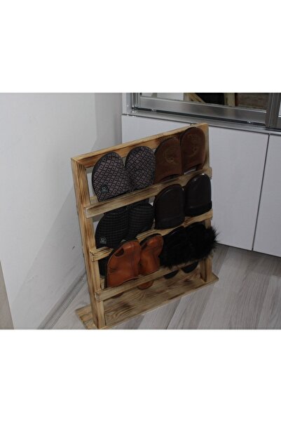 adeta Ahşap Terliklik (60*52*15) Cm Doğal Ahşap