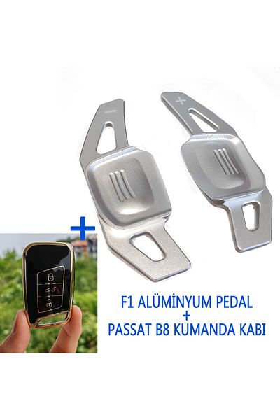 vagparts Passat B8 Silver F1 Shift Earbuds - Passat B8 F1 Steering Wheel Earbud Pedal