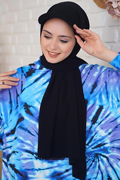 tessetür Bone diyarı Şapkalı Boneli Hazır Şal Hijab