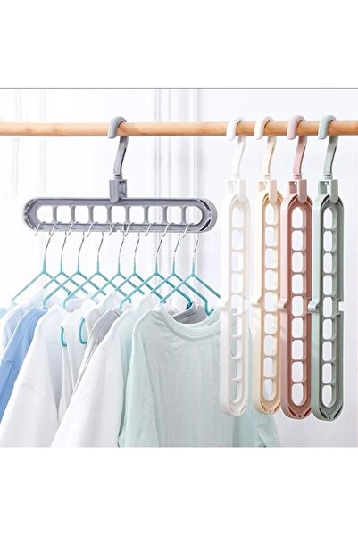 Monte Lua Sihirli Elbise Askısı 9 Gözlü Akıllı Askı Sihirli Askılık - 1 adet